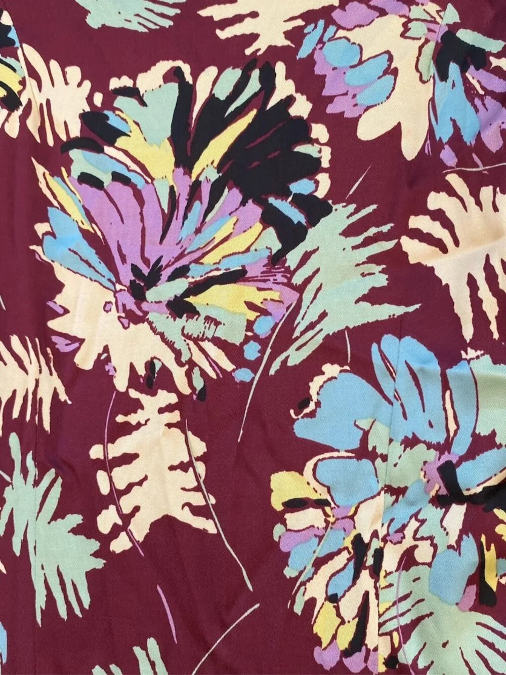 Trashy Diva Stretch Rayon Abstract Floral 1940s Style Dress - Size 10 - Picture 3 of 13